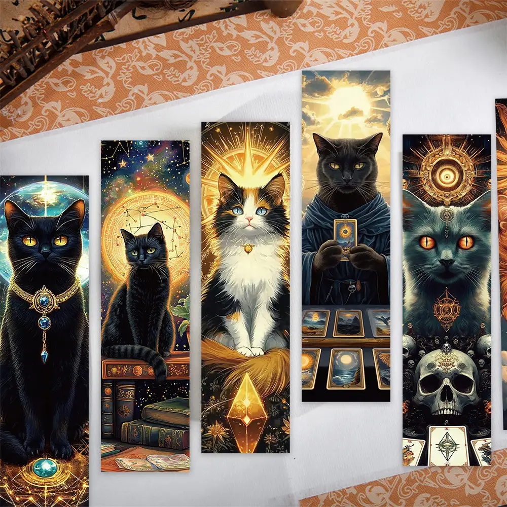 30-Pack Cat Tarot Paper Bookmarks