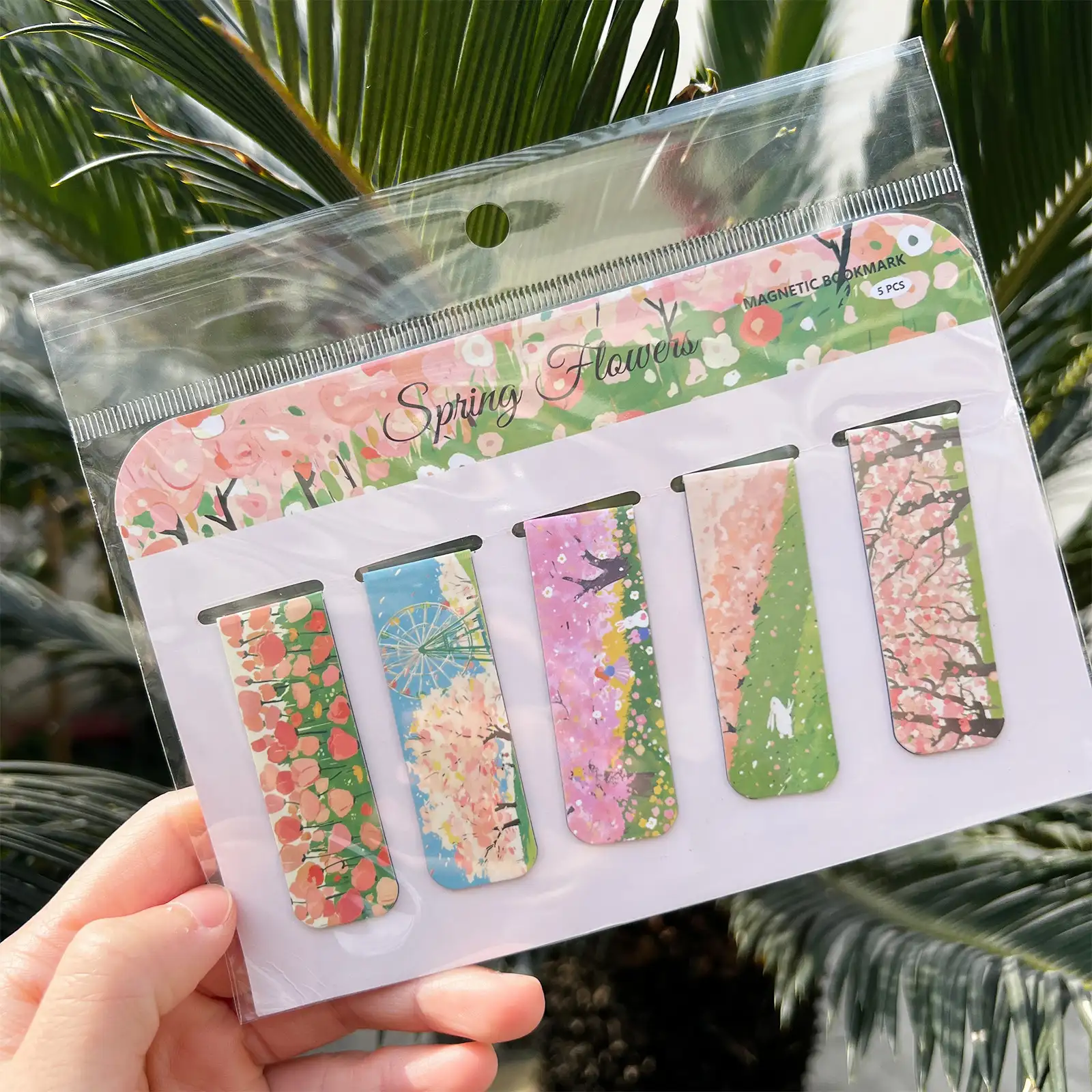 Spring Flowers Magnetic Bookmark