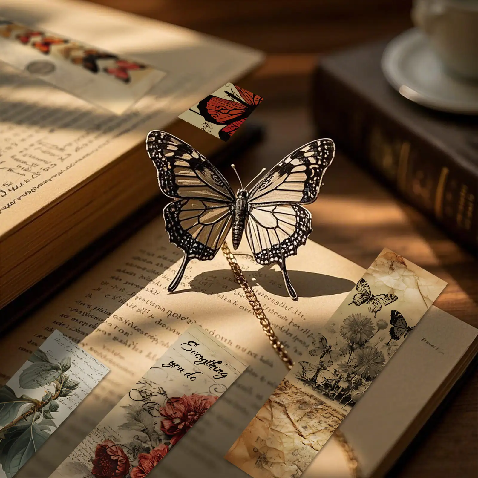 30 Retro Butterfly Bookmarks for Books and Notebooks