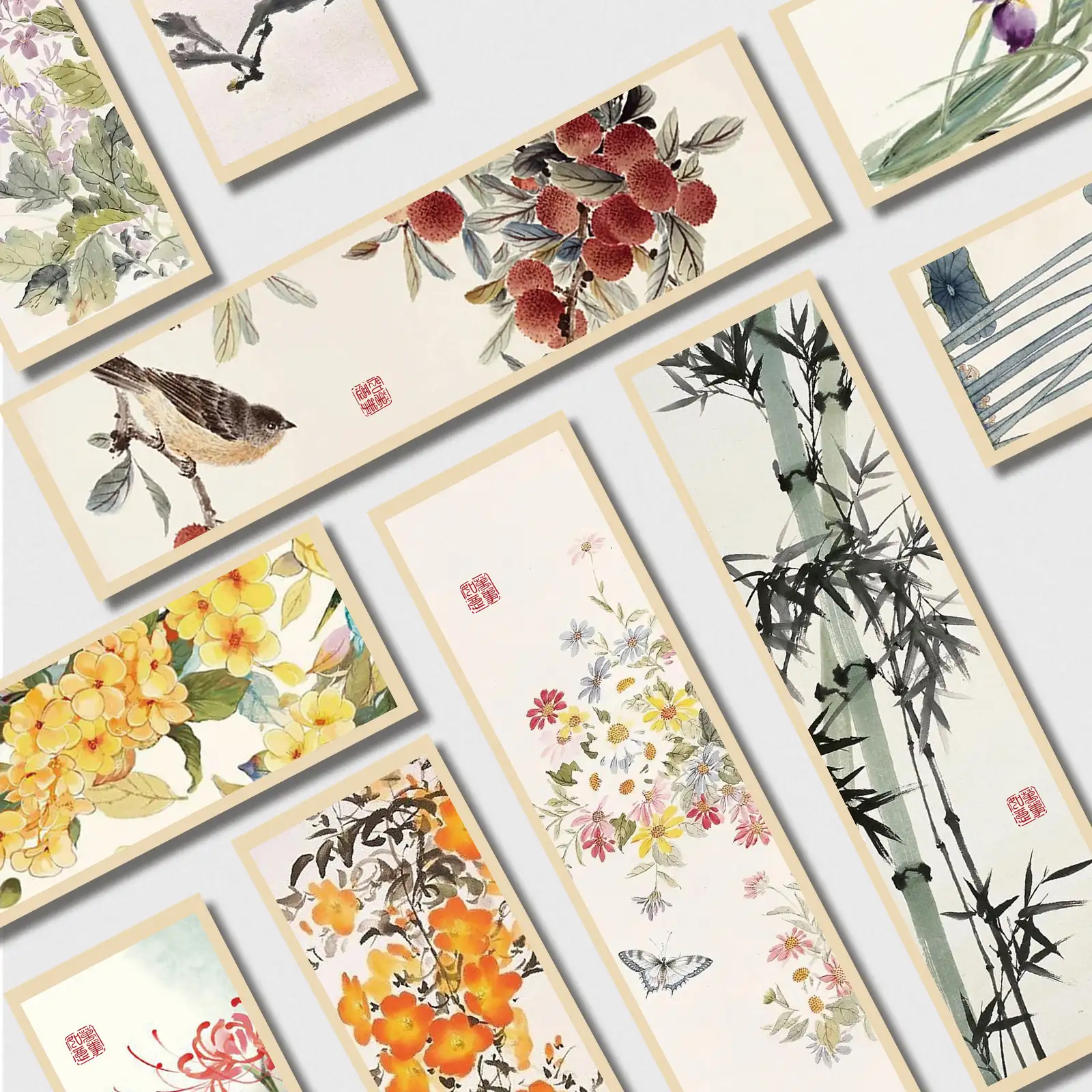 30 Chinese Ink Painting Bookmarks