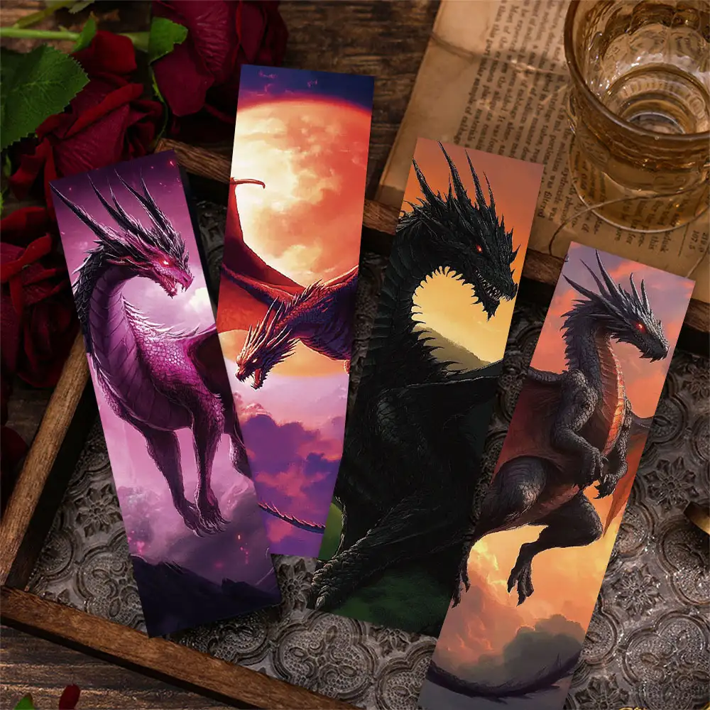 Fire Dragon Wings Fantasy Bookmarks, 30-Piece Set