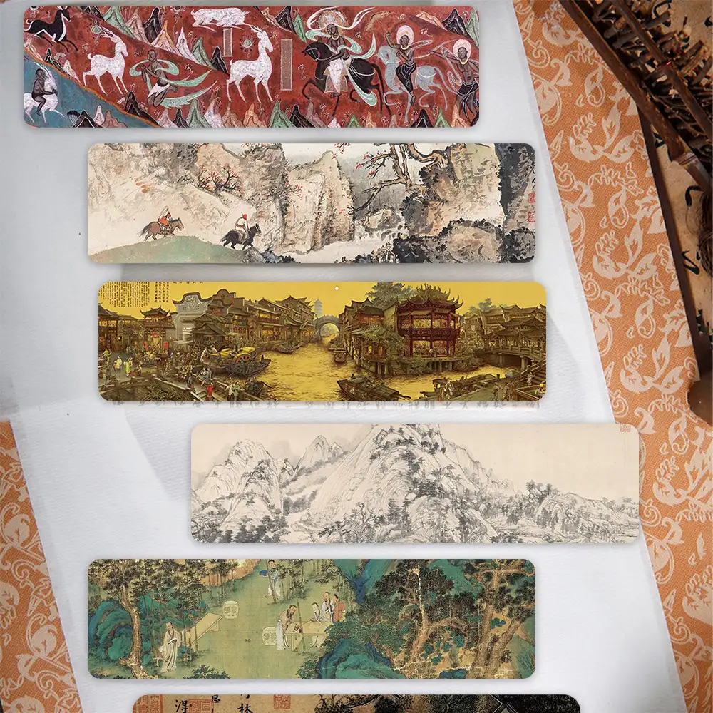 30-Piece Chinese Antique Painting Bookmark Set