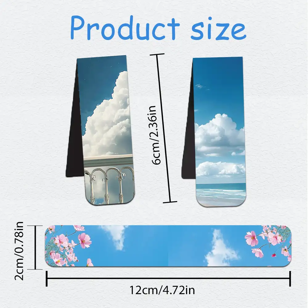 5-Pack Blue Sky Magnetic Bookmarks