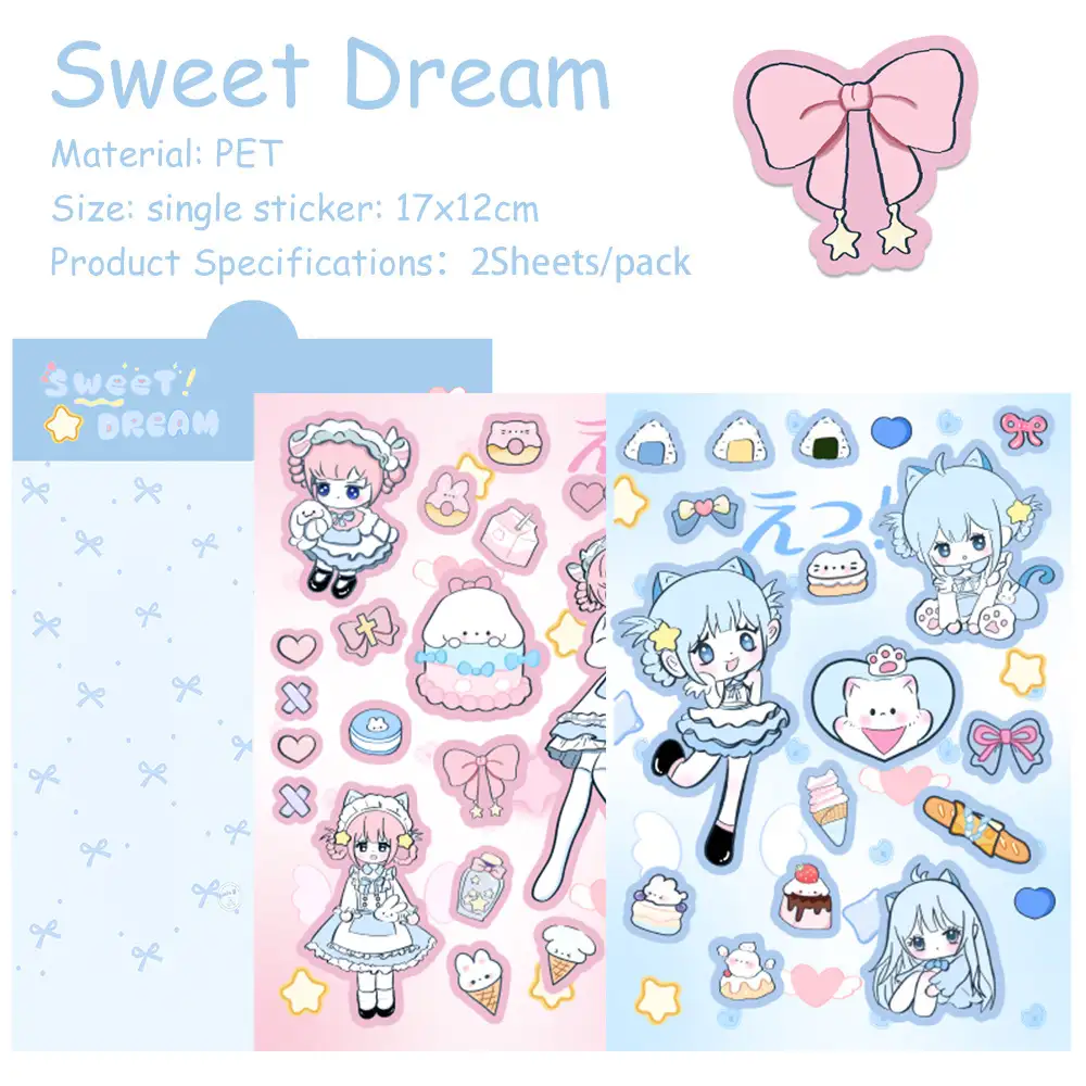 Honey Sweetheart Cute Girl Sticker Sheets, 2-Pack