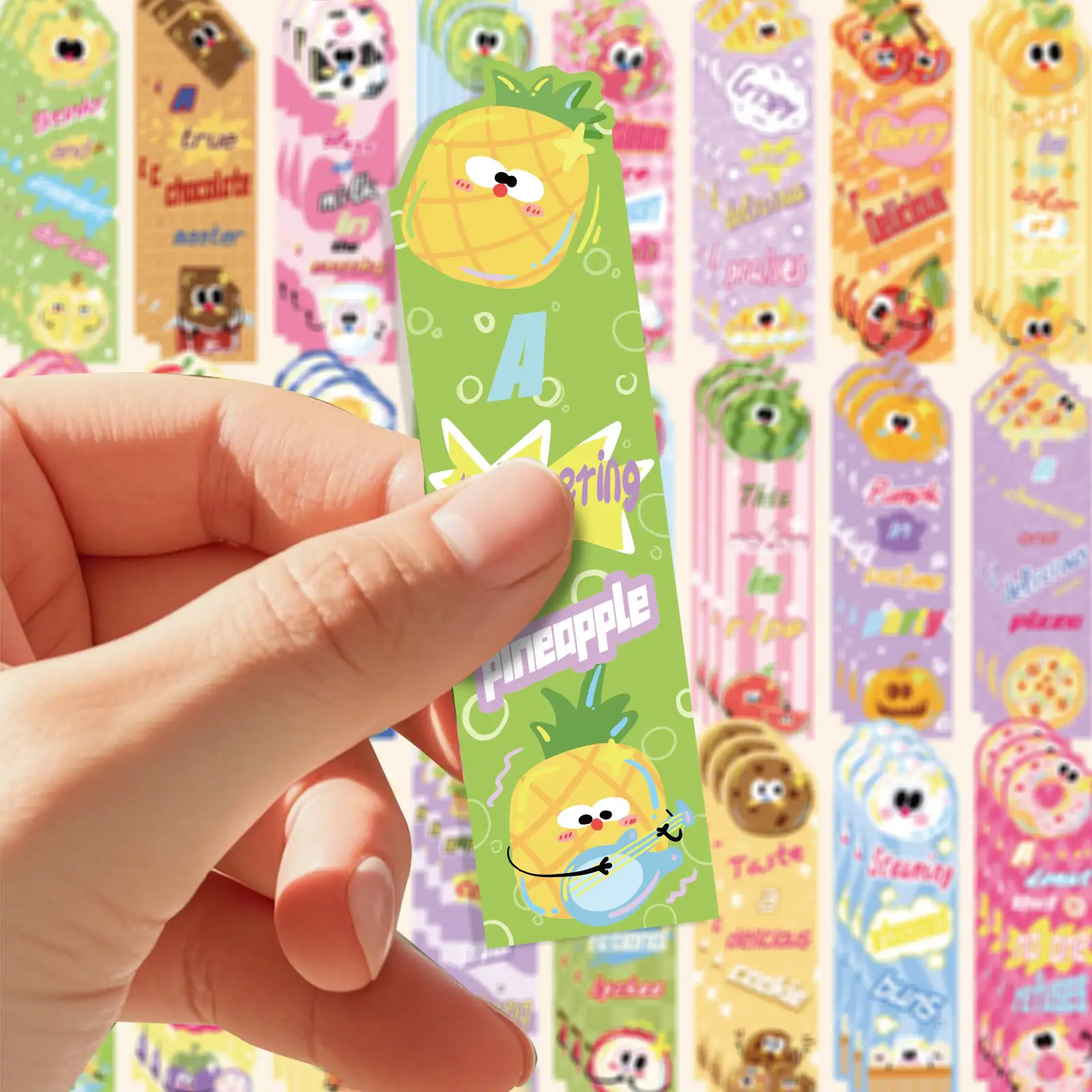 30-Piece Cute Food Cartoon Bookmark Set