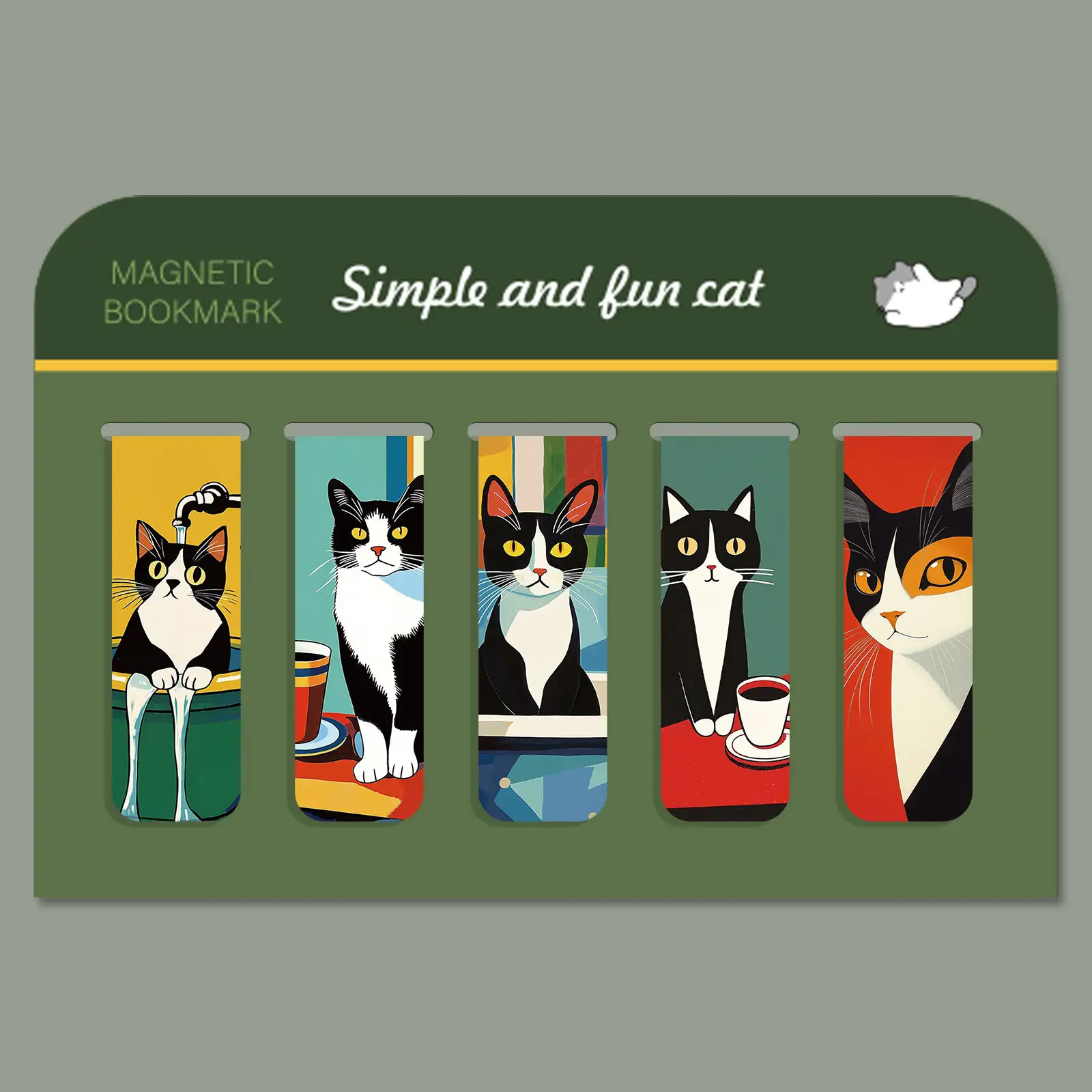 Cute Black Cat Magnetic Bookmark