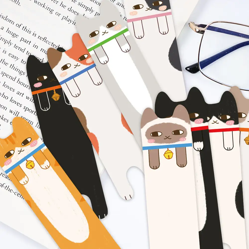 30-Pack Cartoon Dull Cat Paper Bookmarks